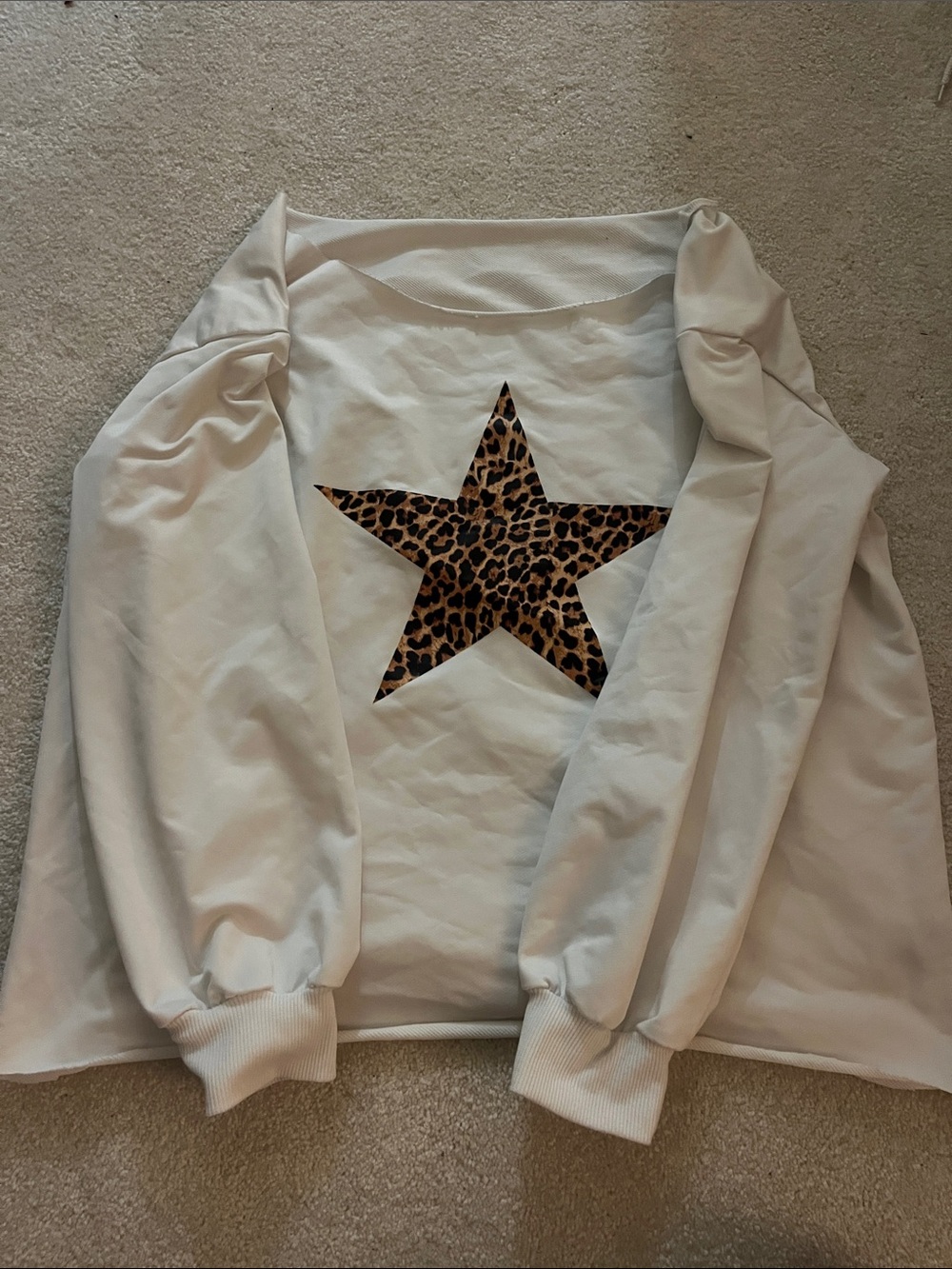 White Star Print Jacket with Leopard Accent